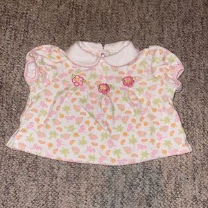 (15for$10) baby girl floral collared shirt